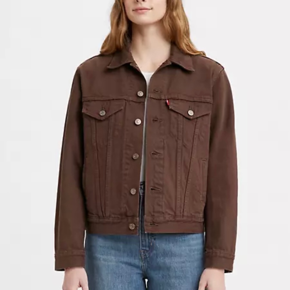 brown levi’s jean jacket